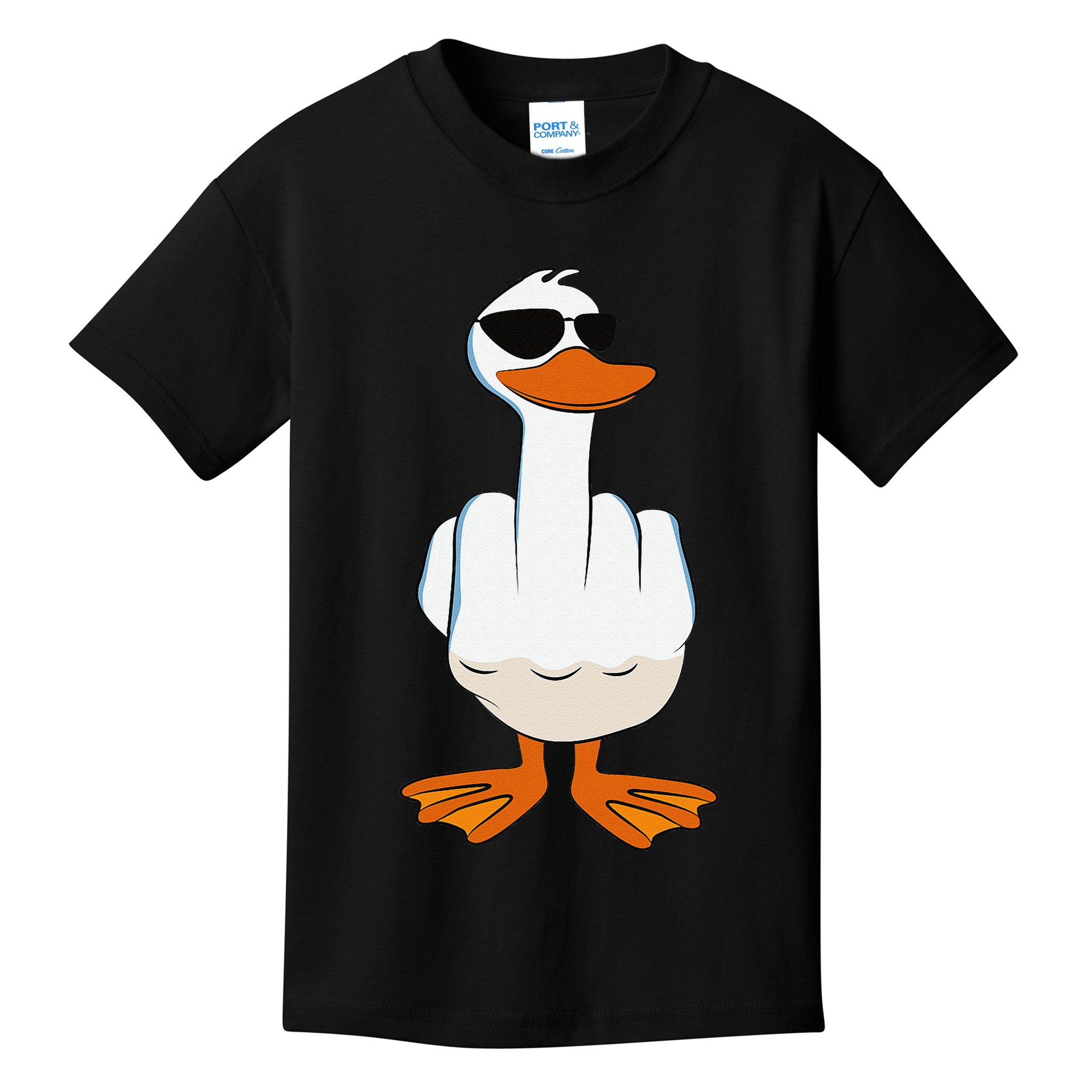 I DonT Give A Duck Funny Middle Finger Offensive Rude Duck Kids T-Shirt