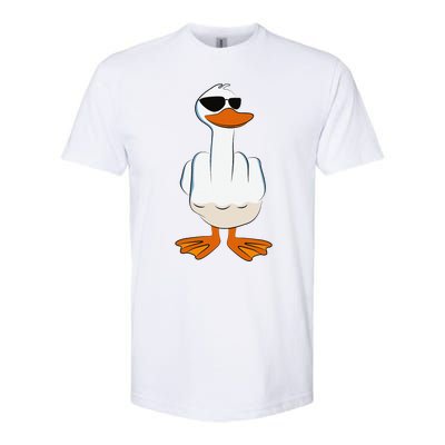 I DonT Give A Duck Funny Middle Finger Offensive Rude Duck Softstyle CVC T-Shirt