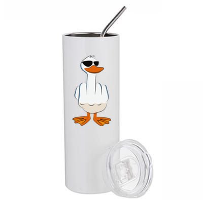 I DonT Give A Duck Funny Middle Finger Offensive Rude Duck Stainless Steel Tumbler