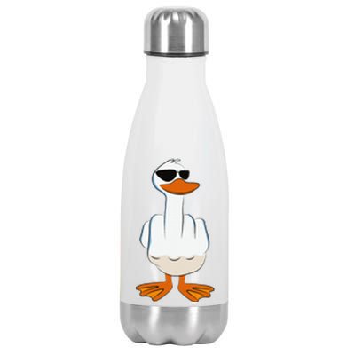 I DonT Give A Duck Funny Middle Finger Offensive Rude Duck Stainless Steel Insulated Water Bottle