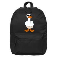 I DonT Give A Duck Funny Middle Finger Offensive Rude Duck 16 in Basic Backpack