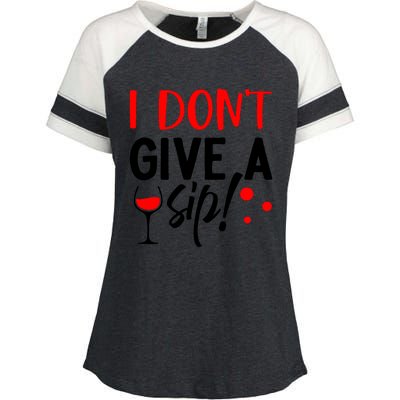 I DonT Give A Sip Enza Ladies Jersey Colorblock Tee