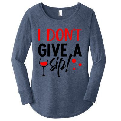 I DonT Give A Sip Women's Perfect Tri Tunic Long Sleeve Shirt