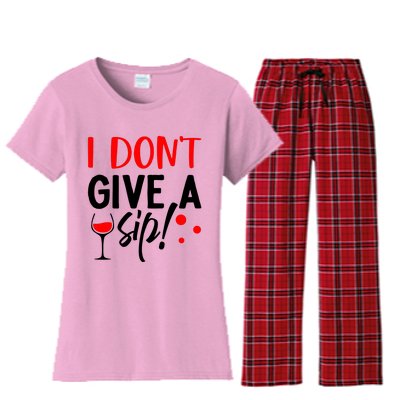 I DonT Give A Sip Women's Flannel Pajama Set