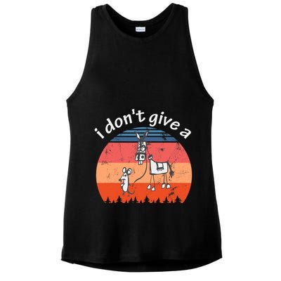 I Don't Give A Rats Ass Mouse Walking Donkey Vintage Retro Ladies PosiCharge Tri-Blend Wicking Tank