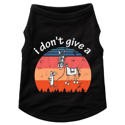 I Don't Give A Rats Ass Mouse Walking Donkey Vintage Retro Doggie Tank