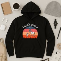 I Don't Give A Rats Ass Mouse Walking Donkey Vintage Retro Hoodie