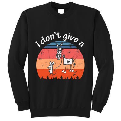 I Don't Give A Rats Ass Mouse Walking Donkey Vintage Retro Sweatshirt