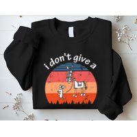 I Don't Give A Rats Ass Mouse Walking Donkey Vintage Retro Sweatshirt