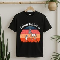I Don't Give A Rats Ass Mouse Walking Donkey Vintage Retro T-Shirt