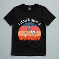 I Don't Give A Rats Ass Mouse Walking Donkey Vintage Retro T-Shirt