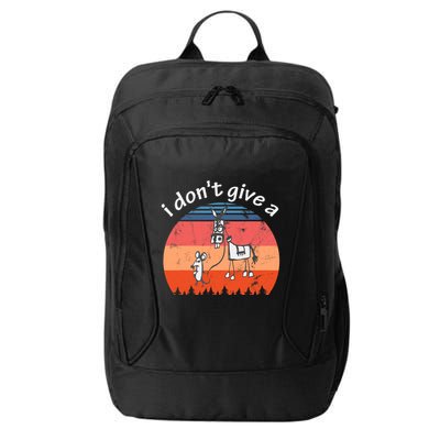 I Don't Give A Rats Ass Mouse Walking Donkey Vintage Retro City Backpack