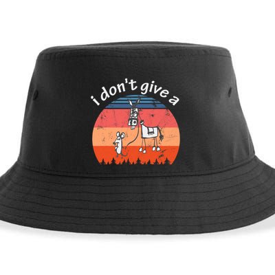 I Don't Give A Rats Ass Mouse Walking Donkey Vintage Retro Sustainable Bucket Hat