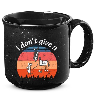 I Don't Give A Rats Ass Mouse Walking Donkey Vintage Retro 15oz Campfire Ceramic Mug