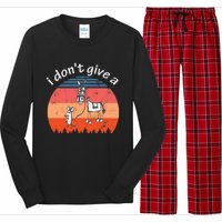 I Don't Give A Rats Ass Mouse Walking Donkey Vintage Retro Long Sleeve Pajama Set