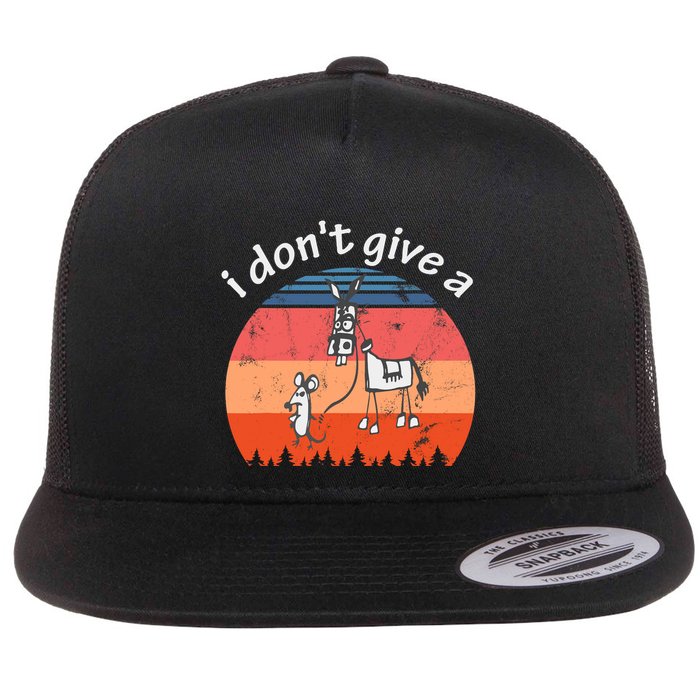 I Don't Give A Rats Ass Mouse Walking Donkey Vintage Retro Flatbill Hat