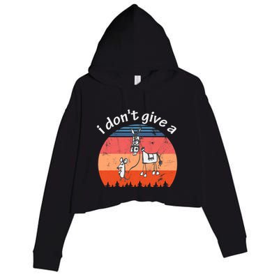 I Don't Give A Rats Ass Mouse Walking Donkey Vintage Retro Crop Fleece Hoodie