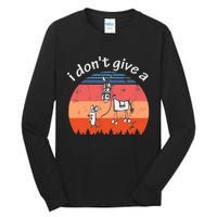 I Don't Give A Rats Ass Mouse Walking Donkey Vintage Retro Tall Long Sleeve T-Shirt