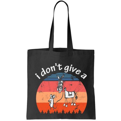I Don't Give A Rats Ass Mouse Walking Donkey Vintage Retro Bag