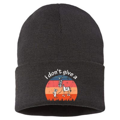 I Don't Give A Rats Ass Mouse Walking Donkey Vintage Retro Sustainable Knit Beanie