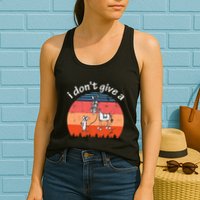 I Don't Give A Rats Ass Mouse Walking Donkey Vintage Retro Womens Tank Top