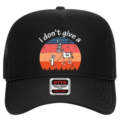 I Don't Give A Rats Ass Mouse Walking Donkey Vintage Retro Trucker Hat