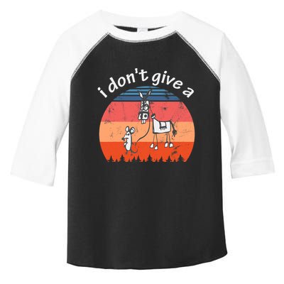 I Don't Give A Rats Ass Mouse Walking Donkey Vintage Retro Toddler Fine Jersey T-Shirt