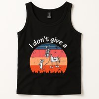 I Don't Give A Rats Ass Mouse Walking Donkey Vintage Retro Tank Top