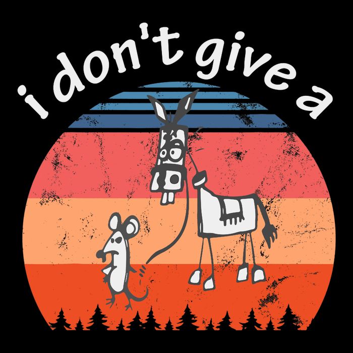 I Don't Give A Rats Ass Mouse Walking Donkey Vintage Retro Tank Top