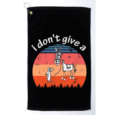 I Don't Give A Rats Ass Mouse Walking Donkey Vintage Retro Golf Towel