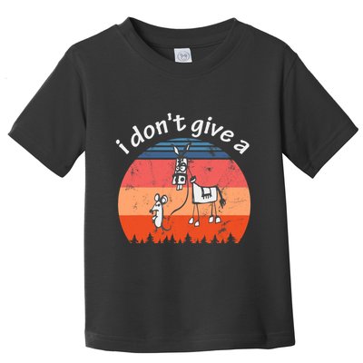 I Don't Give A Rats Ass Mouse Walking Donkey Vintage Retro Toddler T-Shirt