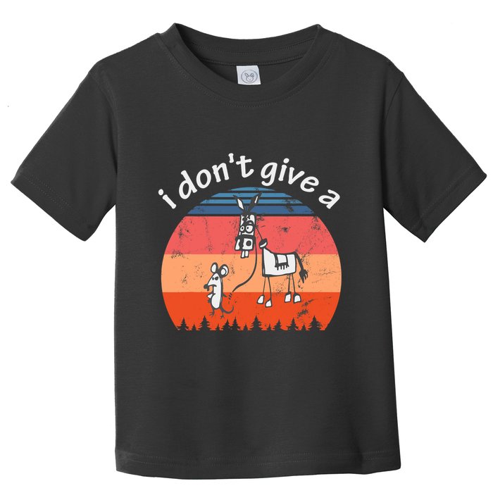 I Don't Give A Rats Ass Mouse Walking Donkey Vintage Retro Toddler T-Shirt