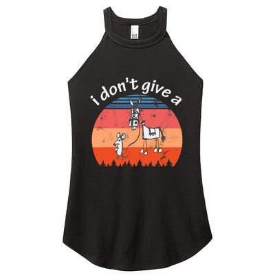 I Don't Give A Rats Ass Mouse Walking Donkey Vintage Retro Women's Perfect Tri Rocker Tank