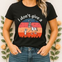 I Don't Give A Rats Ass Mouse Walking Donkey Vintage Retro Womens T-Shirt