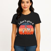 I Don't Give A Rats Ass Mouse Walking Donkey Vintage Retro Womens T-Shirt