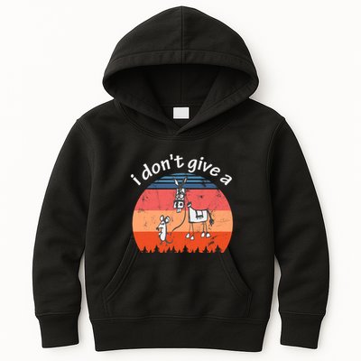 I Don't Give A Rats Ass Mouse Walking Donkey Vintage Retro Kids Hoodie