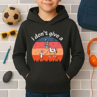 I Don't Give A Rats Ass Mouse Walking Donkey Vintage Retro Kids Hoodie