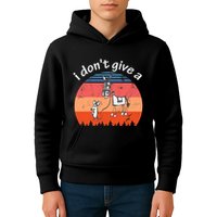 I Don't Give A Rats Ass Mouse Walking Donkey Vintage Retro Kids Hoodie