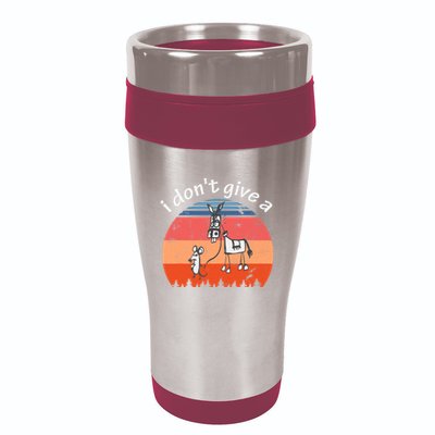 I Don't Give A Rats Ass Mouse Walking Donkey Vintage Retro 16oz Travel Tumbler