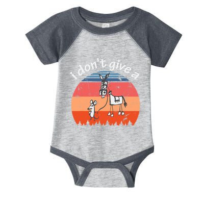 I Don't Give A Rats Ass Mouse Walking Donkey Vintage Retro Infant Baby Jersey Bodysuit