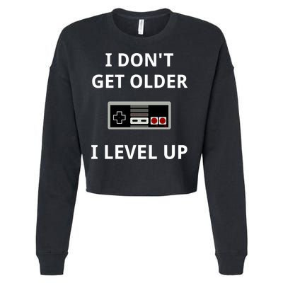 I Dont Get Older I Level Up Video Games Gaming Gift Cropped Pullover Crew