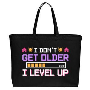 I Dont Get Older I Level Up Video Games Gaming Gamer Gift Cotton Canvas Jumbo Tote