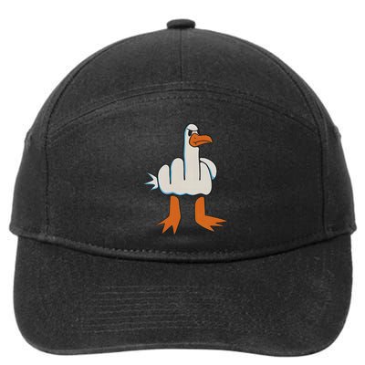 I Don't Give A Duck Middle Finger Funny Offensive Rude Duck 7-Panel Snapback Hat