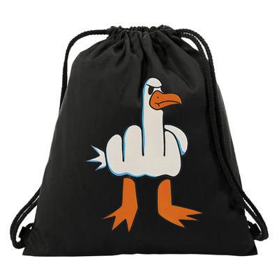 I Don't Give A Duck Middle Finger Funny Offensive Rude Duck Drawstring Bag