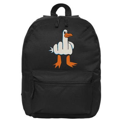 I Don't Give A Duck Middle Finger Funny Offensive Rude Duck 16 in Basic Backpack