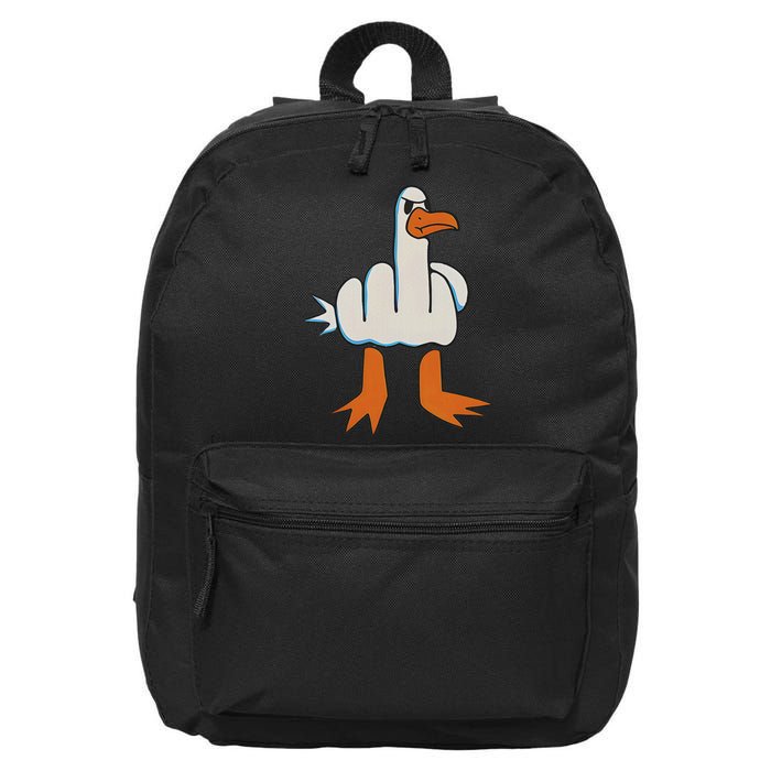 I Don't Give A Duck Middle Finger Funny Offensive Rude Duck 16 in Basic Backpack