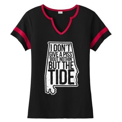 I Don’T Give A Piss About Nothing But The Tide Funny Label Ladies Halftime Notch Neck Tee