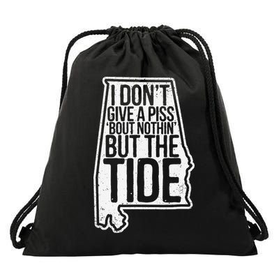 I Don’T Give A Piss About Nothing But The Tide Funny Label Drawstring Bag