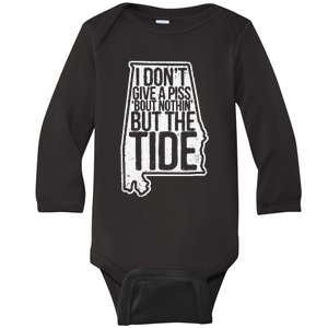 I Don’T Give A Piss About Nothing But The Tide Funny Label Baby Long Sleeve Bodysuit