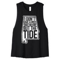 I Don’T Give A Piss About Nothing But The Tide Funny Label Women's Racerback Cropped Tank